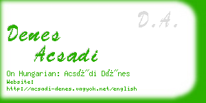 denes acsadi business card